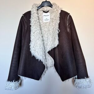 Aeropostale womens faux suede sherpa jacket